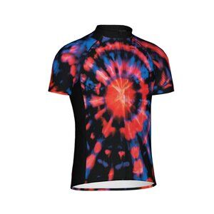 NWT Primal Tie Dye Deep Blue Men's Sport Cut Cycling Jersey XL